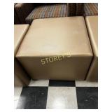 Tan/Brown Rolling Cushioned Foot Stool