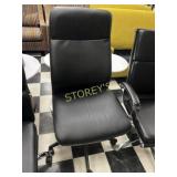 Black Armless Faux Leather Office Chair