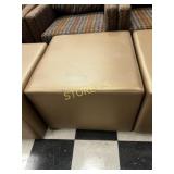 Tan/Brown Rolling Cushioned Foot Stool