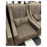 Brown Decorative Occasional Cushioned Arm Chair