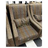 Brown Decorative Occasional Cushioned Arm Chair