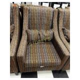 Brown Decorative Occasional Cushioned Arm Chair