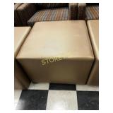 Tan/Brown Rolling Cushioned Foot Stool