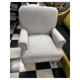 White Stripped Arm Chair
