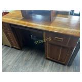 Wood 2 Drawer Knee Hole Office Desk ~56 x 23