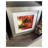 Fall Leaf Decorative Framed Picture ~25.5" sq.