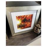 Fall Leaf Decorative Framed Picture ~25.5" sq.