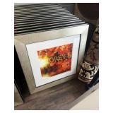 Fall Leaf Decorative Framed Picture ~25.5" sq.