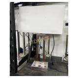 Chrome Table Lamp w/ Power ~28"