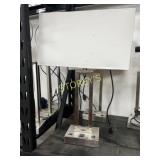 Chrome Table Lamp w/ Power ~28"
