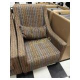 Brown Decorative Occasional Cushioned Arm Chair