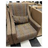 Brown Decorative Occasional Cushioned Arm Chair