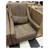 Brown Decorative Occasional Cushioned Arm Chair