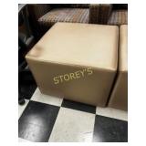 Tan/Brown Rolling Cushioned Foot Stool