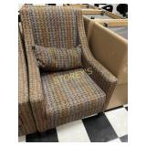 Brown Decorative Occasional Cushioned Arm Chair