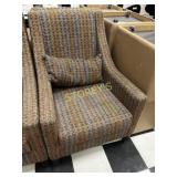 Brown Decorative Occasional Cushioned Arm Chair