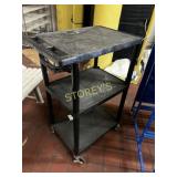3 Tier Black AV Cart w/ Power ~18 x 27 x 41
