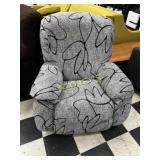 Grey Swirl Rocking Recliner Arm Chair