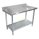 NEW Omega 30 x 24 S/S Work Table w/ Backsplash
