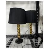Black & Gold Swirl Table Lamp ~23"