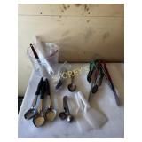Food Bin w/ Qty of Tongs, Scrapers, Portion
