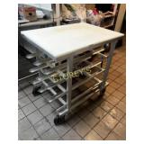 Half Size Welded Tray Cart w/ Cutting Board Top