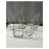 5 Asst Glass Vases 5 Asst Glass Vases