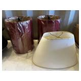 2 NEW Red Lamp Shades & 1 White 2 NEW Red Lamp Shades & 1 White