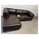 EQ3 Dark Brown Leather Sectional ~90 x 60