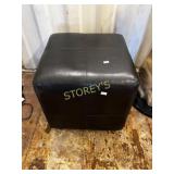 Black Faux Leather Foot Stool ~15 x 15 x 16 Black Faux Leather Foot Stool ~15 x 15 x 16