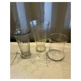 3 Asst Glass Vases 3 Asst Glass Vases