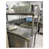 "C" Shaped Dishwasher Tabling w/ Triple Well Sink