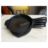5 Cast Iron Fry Pans ~ 7.5"