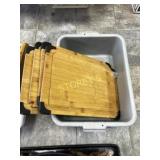 Bus Bin w/ 4 Wood Cutting Boards