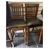 4 Wood Cushioned Bar Stools - 30"