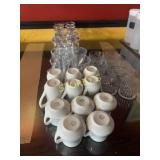 Asst Glasses, Creamers, Sugar Bowls, Etc.
