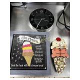 2 Clocks & Ice Cream Sign