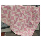 Pink / White Quilt ~64 x 70
