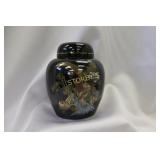 Ceramic Black Ginger Pot / Canister ~6"