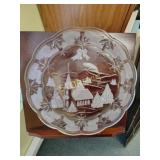 Glass "Winter Scene" 16" Platter