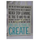 Canvas "Create" Picture ~28 x 22