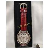 Pave Bezel Garnet Birthstone Watch - January