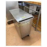 HD S/S Mobile Ingredient Bin w/ Slide Top Lid &