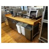 8' x 3' Butcher Block Work Table w/ Edges