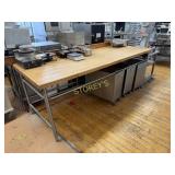8' x 3' Butcher Block Work Table