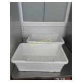 2 White Food Bins ~15 x 24 x 8
