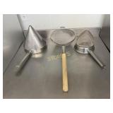 2 Cone & 1 Round Skimmers / Strainers