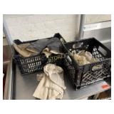 2 Bins w/ Asst Oven Mitts & Rags