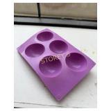 3 Purple Silicone 5 Unit Baking Mats ~6.5x10.5