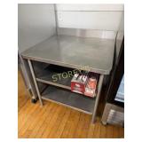 3' x 34' S/S Work Table w/ Backsplash